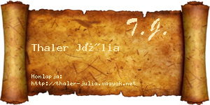 Thaler Júlia névjegykártya