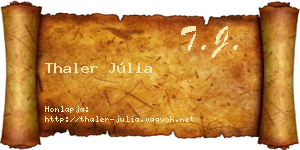 Thaler Júlia névjegykártya